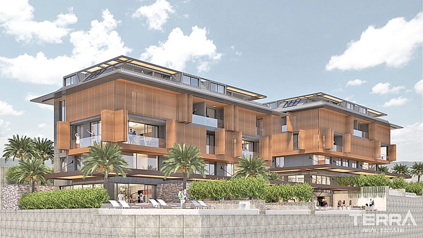 Alanya'da Deniz ve Kale Manzaralı Modern Daireler - 55296