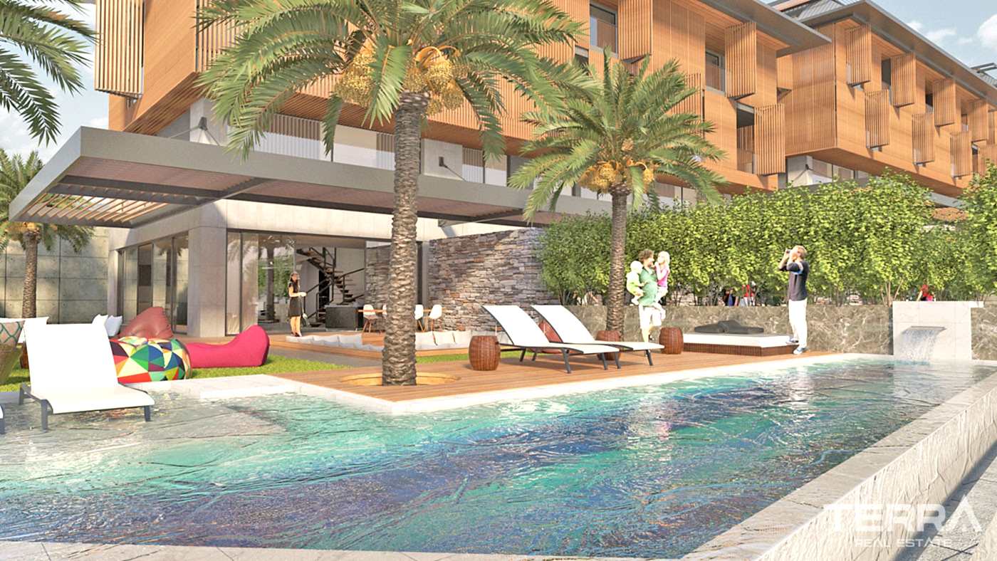 Alanya'da Deniz ve Kale Manzaralı Modern Daireler - 55299