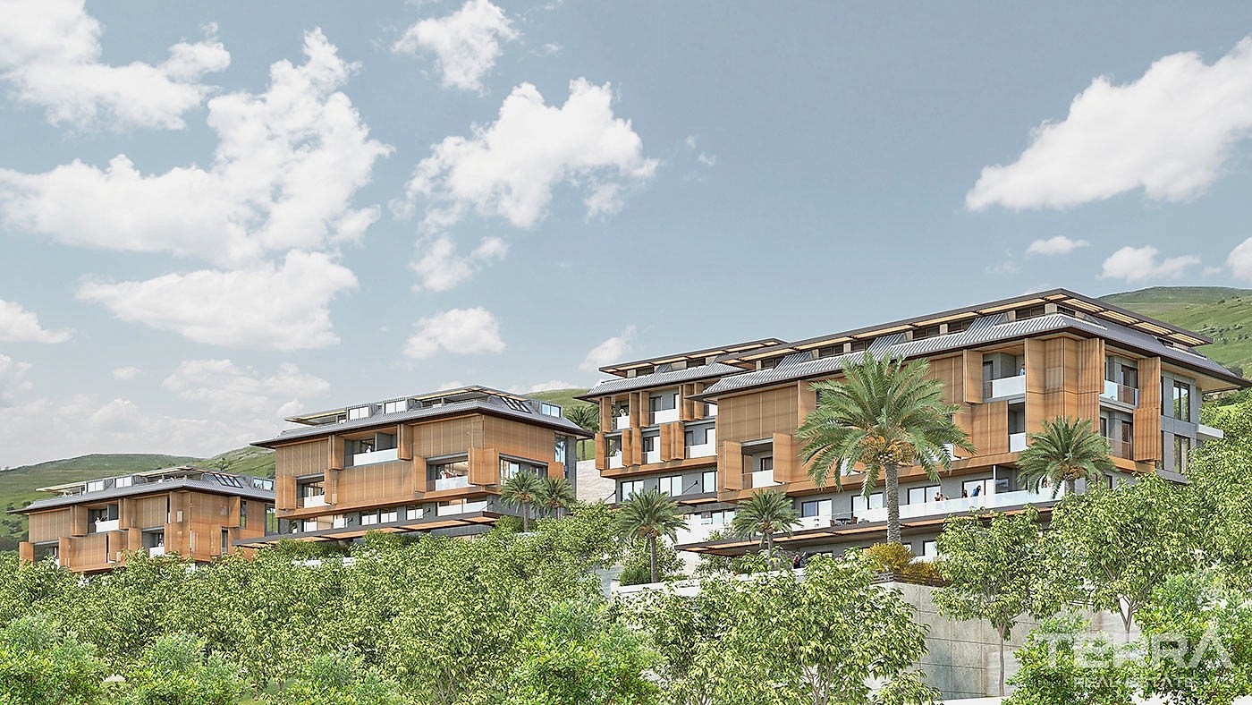 Alanya'da Deniz ve Kale Manzaralı Modern Daireler - 55302