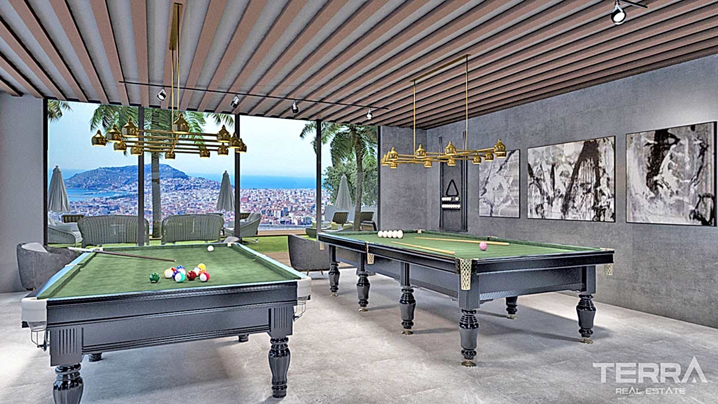Alanya'da Deniz ve Kale Manzaralı Modern Daireler - 55308