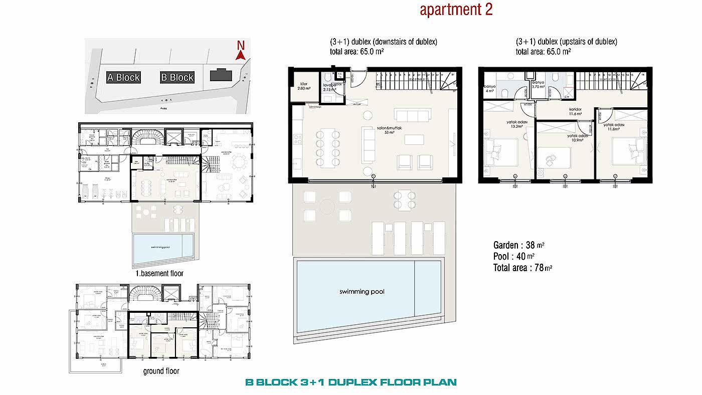 Alanya'da Deniz ve Kale Manzaralı Modern Daireler - 55323