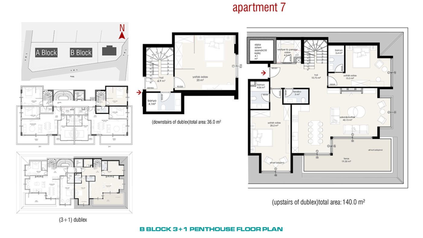 Alanya'da Deniz ve Kale Manzaralı Modern Daireler - 55328