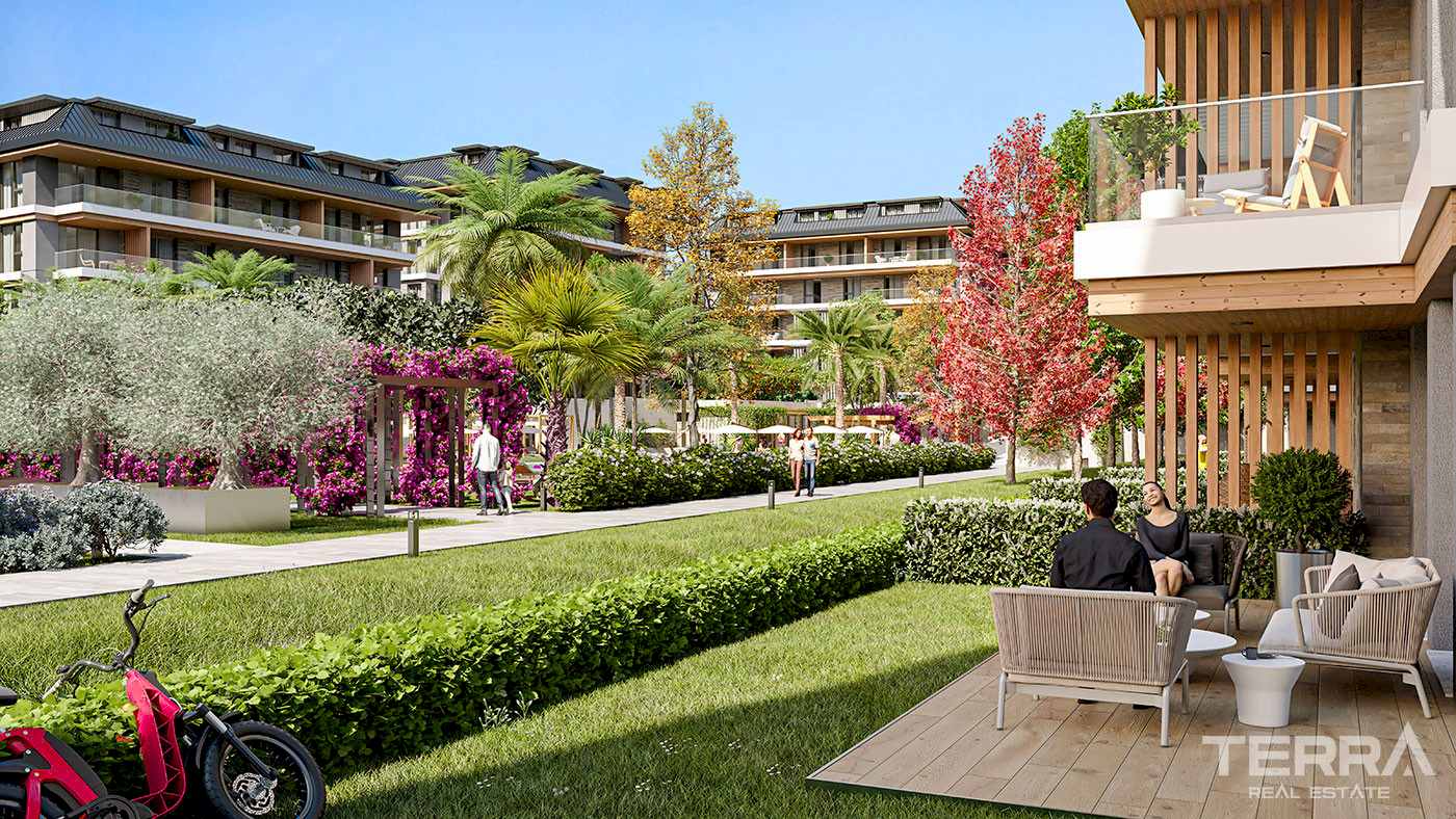 Alanya'da Özel Sosyal Olanaklara Sahip Satılık Şık Daireler - 76728