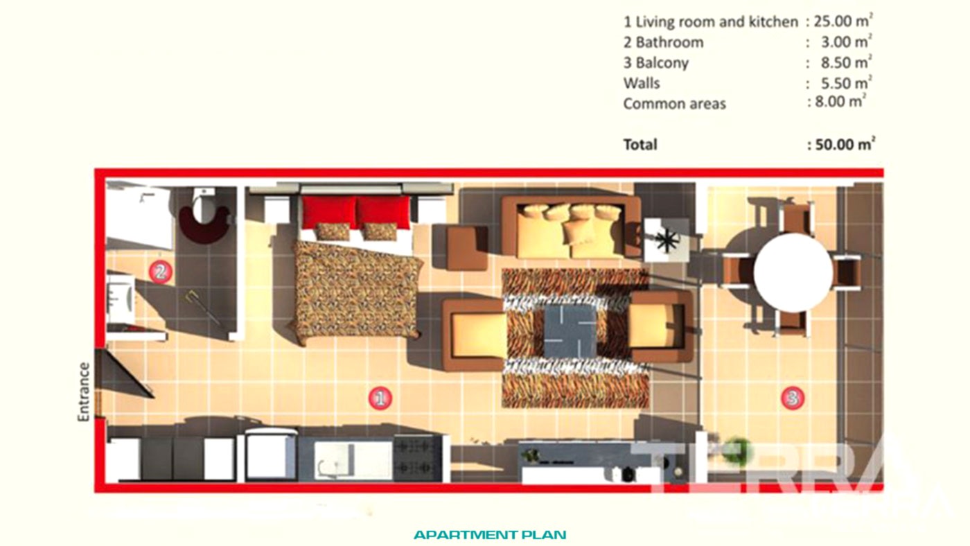 Eksklusiv Azura Park-leilighet med moderne design i Mahmutlar - 79516