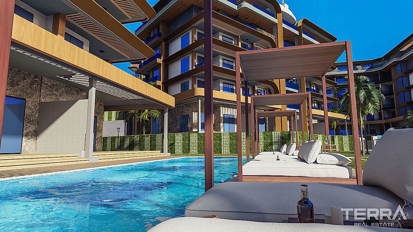 Kestel'de Satılık Sahile Yakın Özel Swim Up Daireler - 81135