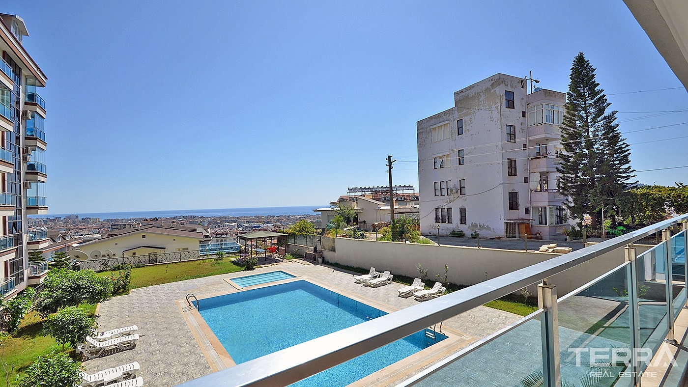 Rummelig lejlighed med havudsigt til salg i Cikcilli, Alanya, Tyrkiet - 84565