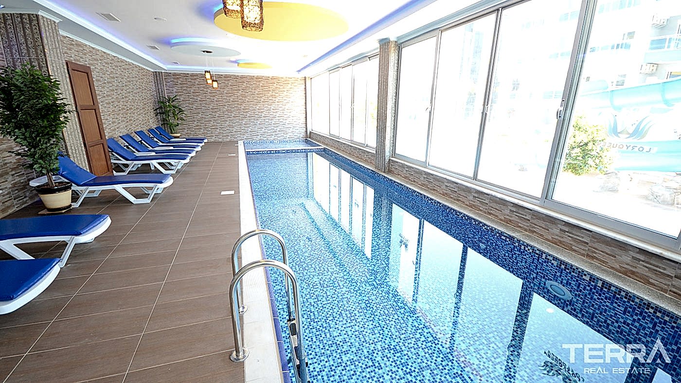Appartement charmant à vendre avec accès jardin à Kestel, Alanya - 95293