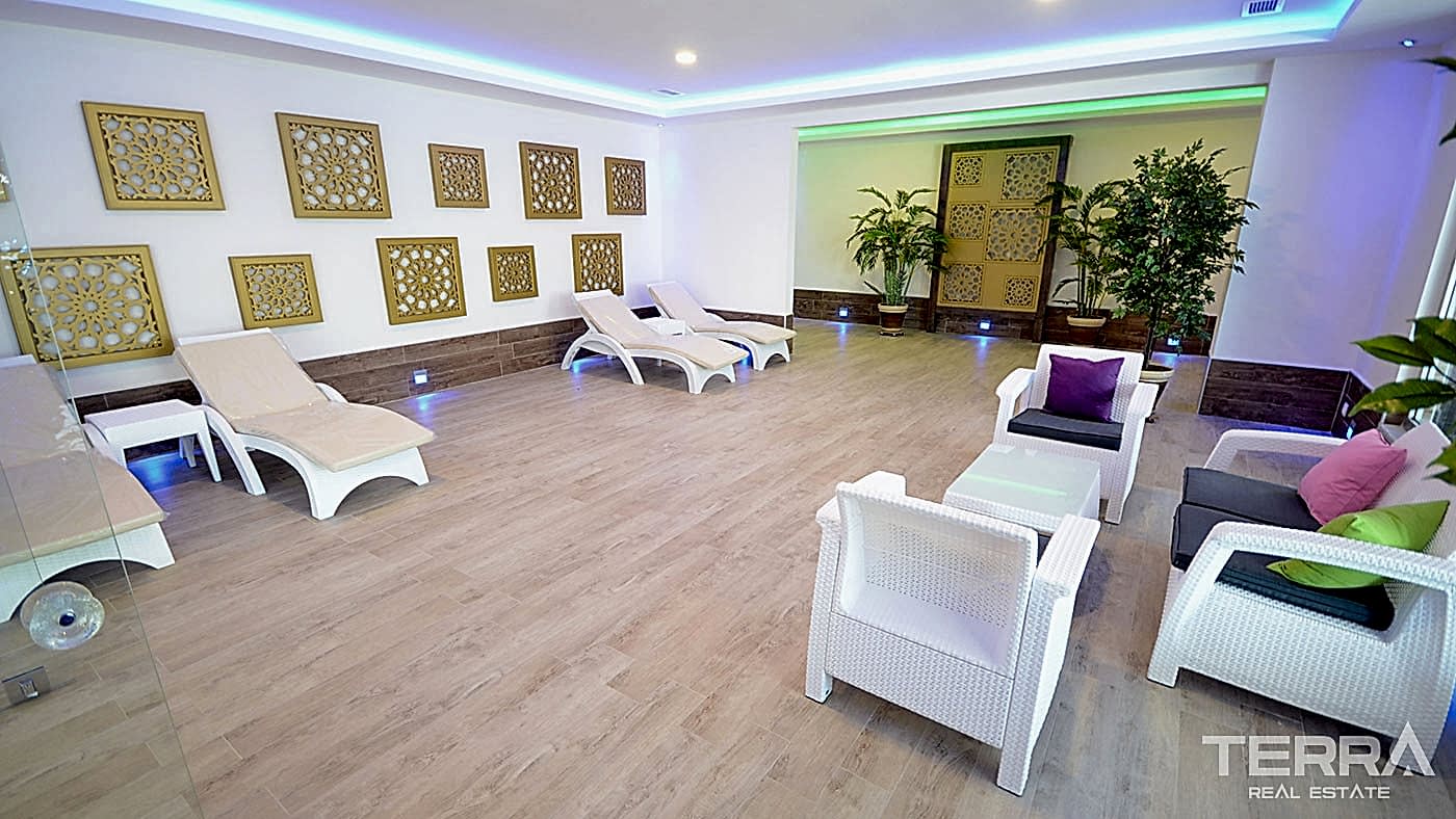 Appartement charmant à vendre avec accès jardin à Kestel, Alanya - 95294