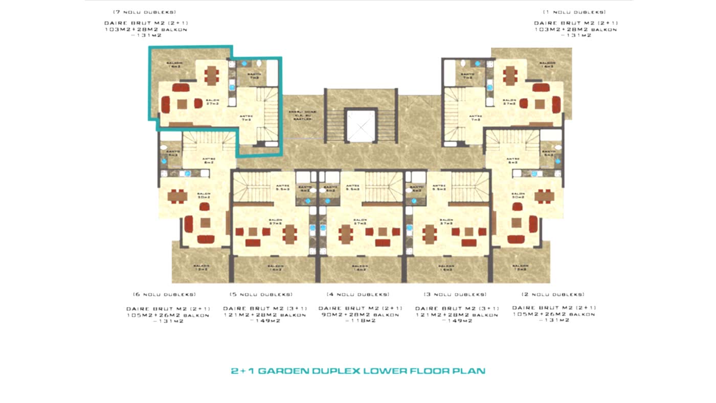 Appartement charmant à vendre avec accès jardin à Kestel, Alanya - 95324