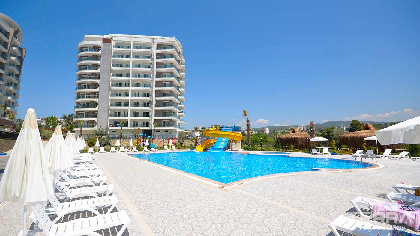 Appartement 2+1 meublé à Avsallar avec piscine, spa & équipements - 96560
