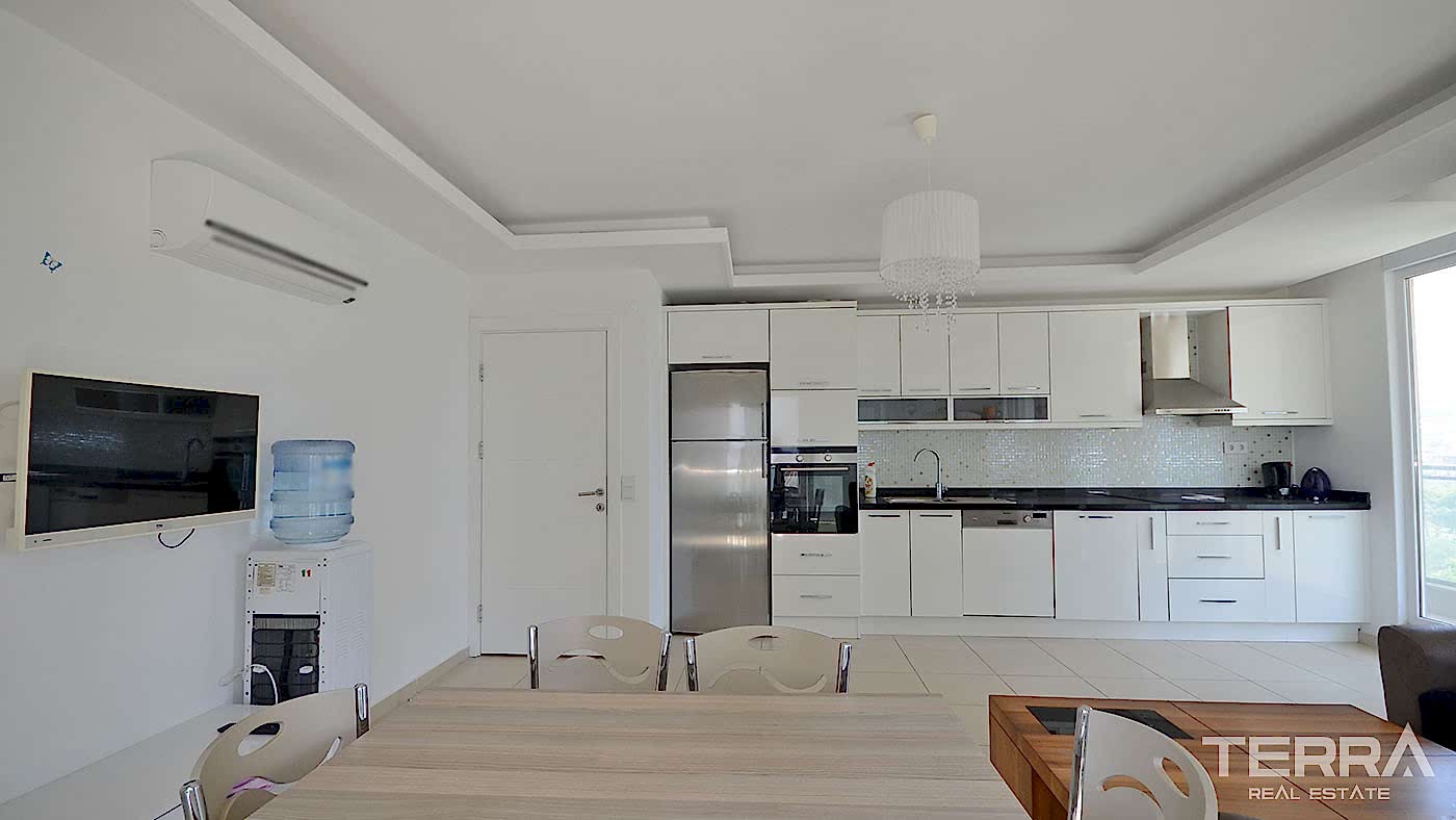 Appartement 2+1 meublé à Avsallar avec piscine, spa & équipements - 96570