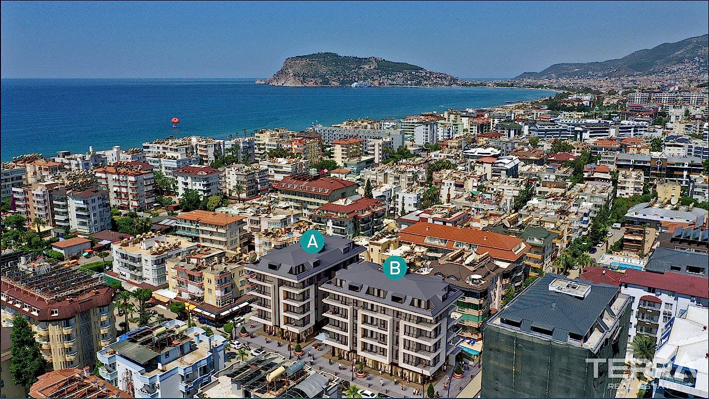 Lejligheder i Oba Centrum, Alanya med strandnær beliggenhed