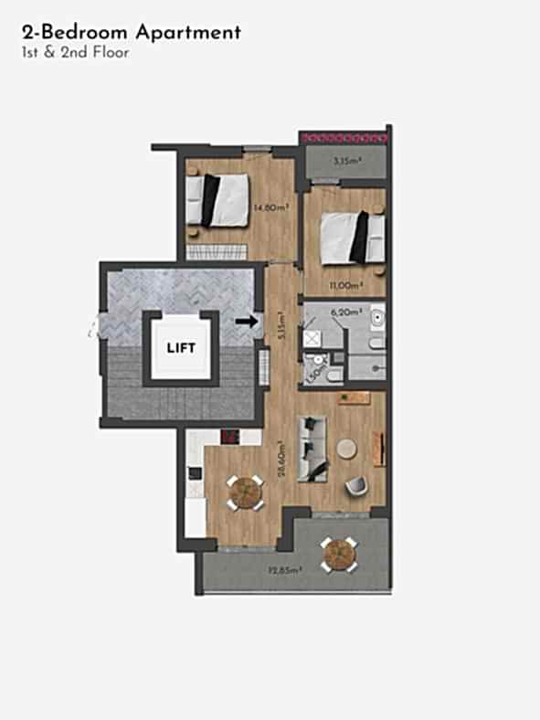 Eksklusive lejligheder til salg i Side, Sorgun, Tyrkiet — Habitat 39 - 106478