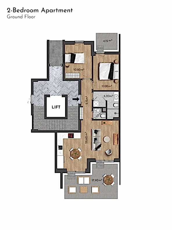 Eksklusive lejligheder til salg i Side, Sorgun, Tyrkiet — Habitat 39 - 106477