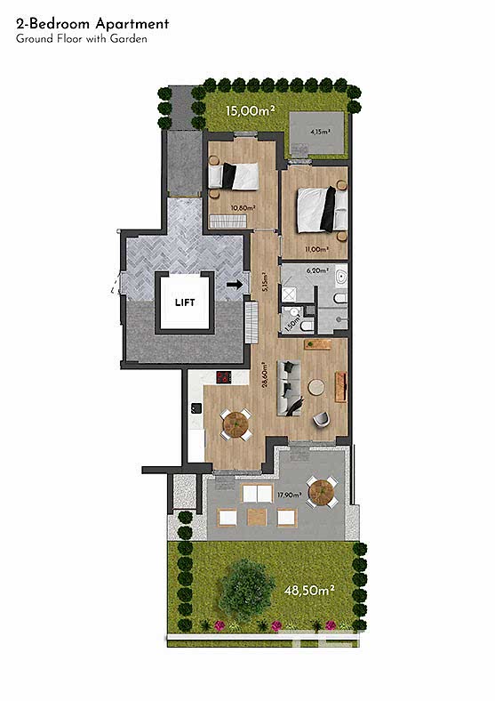 Eksklusive lejligheder til salg i Side, Sorgun, Tyrkiet — Habitat 39 - 106479