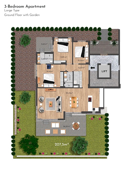 Eksklusive lejligheder til salg i Side, Sorgun, Tyrkiet — Habitat 39 - 106482