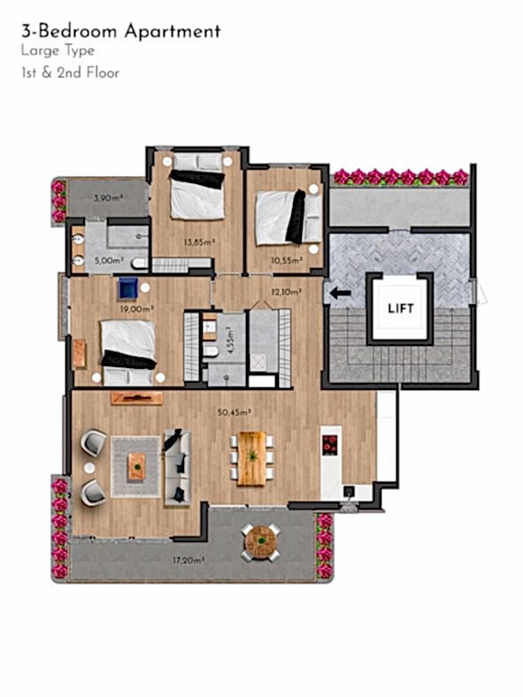 Eksklusive lejligheder til salg i Side, Sorgun, Tyrkiet — Habitat 39 - 106483