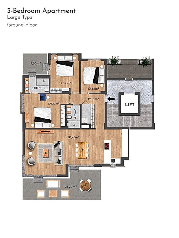 Eksklusive lejligheder til salg i Side, Sorgun, Tyrkiet — Habitat 39 - 106484