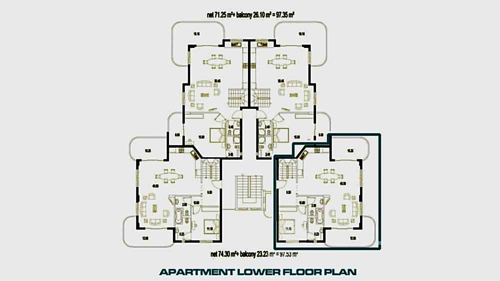 Alanya, Oba'da Crown Resort 1 Sitesinde 3+1 Satılık Daire - 109576