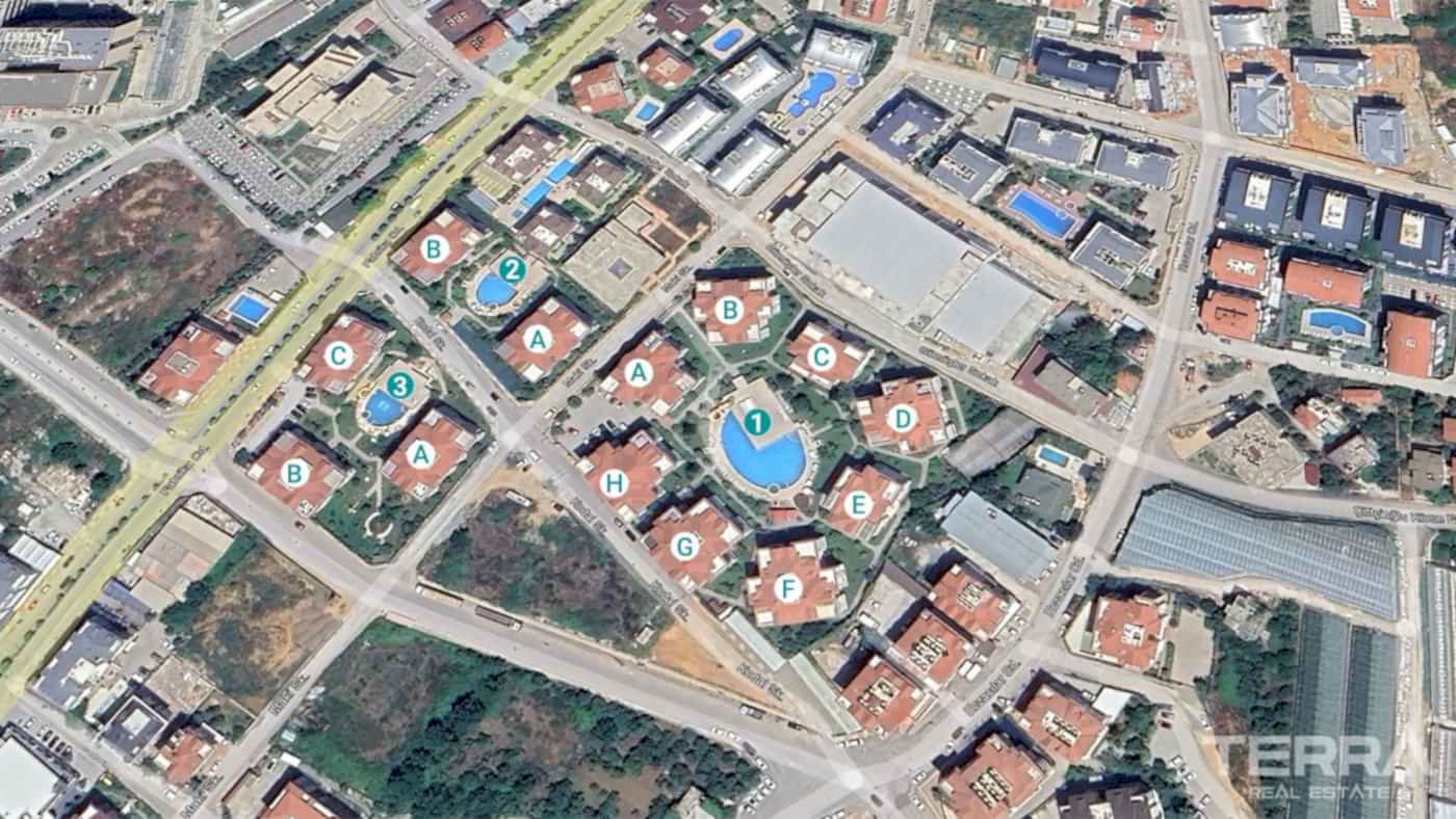 Alanya, Oba'da Crown Resort 1 Sitesinde 3+1 Satılık Daire - 109578